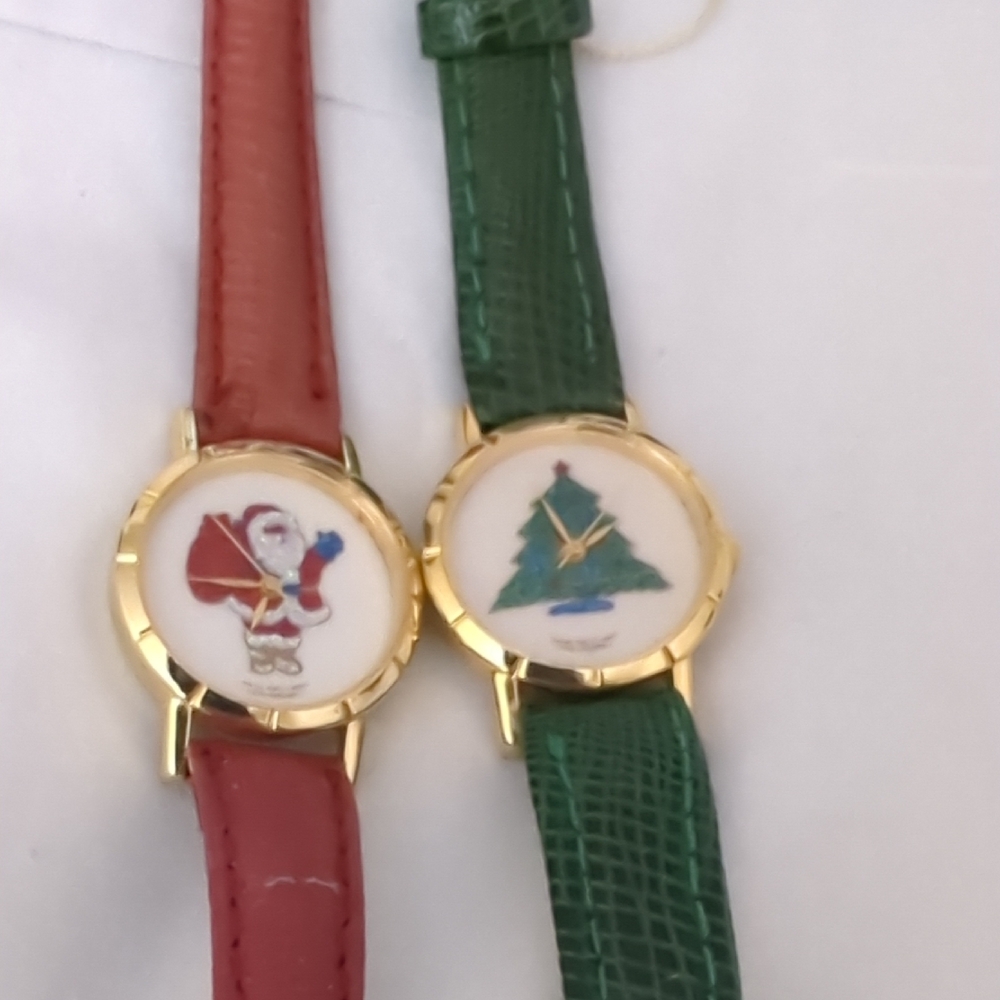 Vintage Christmas Watches Santa & Tree